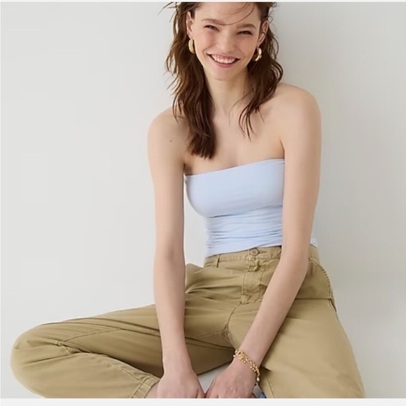 J.Crew Light Blue Tube Top - Picture 1 of 2
